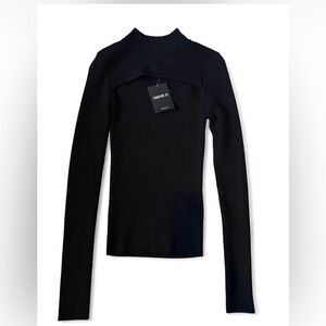 Forever 21 Charcoal Ribbed Knit Top